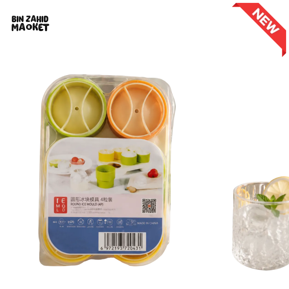 ROUND ICE BALL MOLD SET - 6 PIECES SET