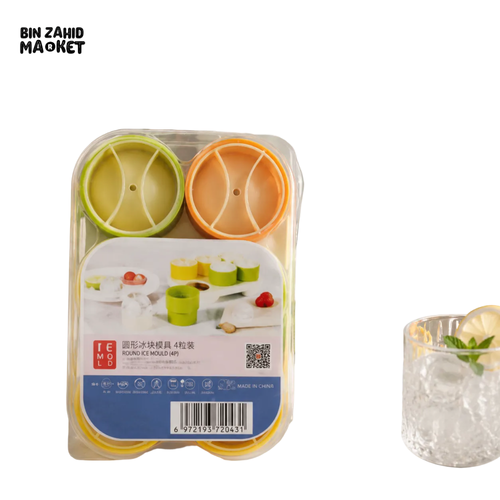 ROUND ICE BALL MOLD SET - 6 PIECES SET