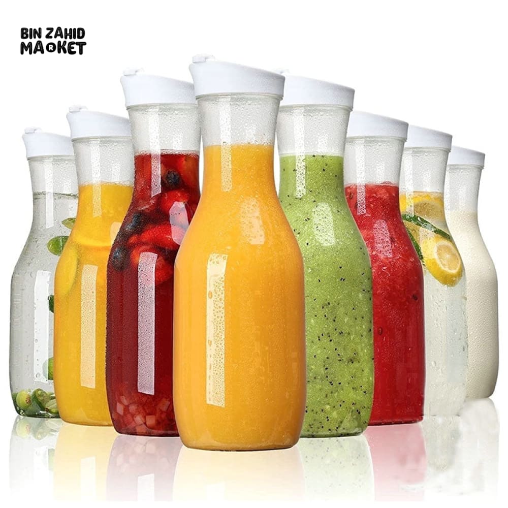 SQUARE PLASTIC JUICE & MILK BOTTLE 1.1 LITRE – FLIP LID WATER CONTAINER