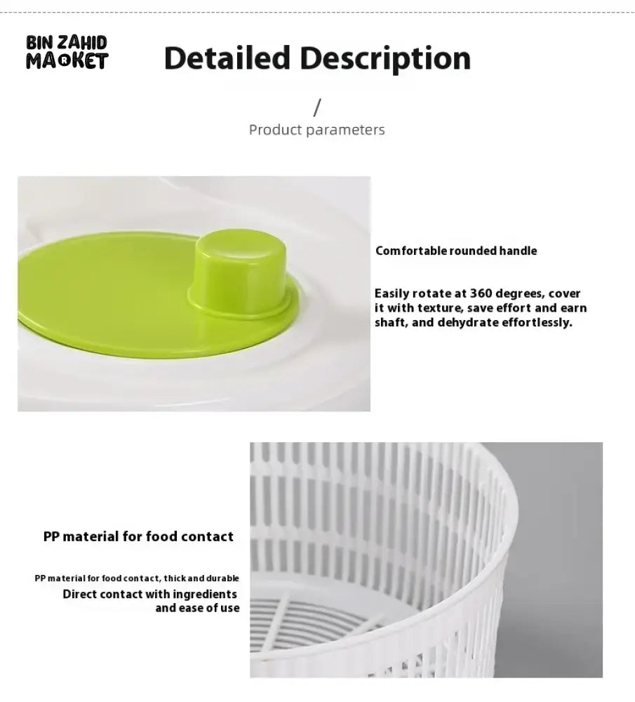 SALAD DRAIN BASKET – MULTIFUNCTIONAL MANUAL VEGETABLE DRYER SALAD SPINNER FOR FRUITS & VEGETABLES KITCHEN HELPER FOR HOME USE
