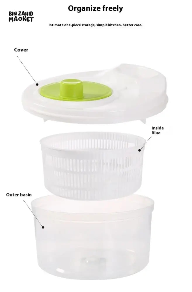 SALAD DRAIN BASKET – MULTIFUNCTIONAL MANUAL VEGETABLE DRYER SALAD SPINNER FOR FRUITS & VEGETABLES KITCHEN HELPER FOR HOME USE