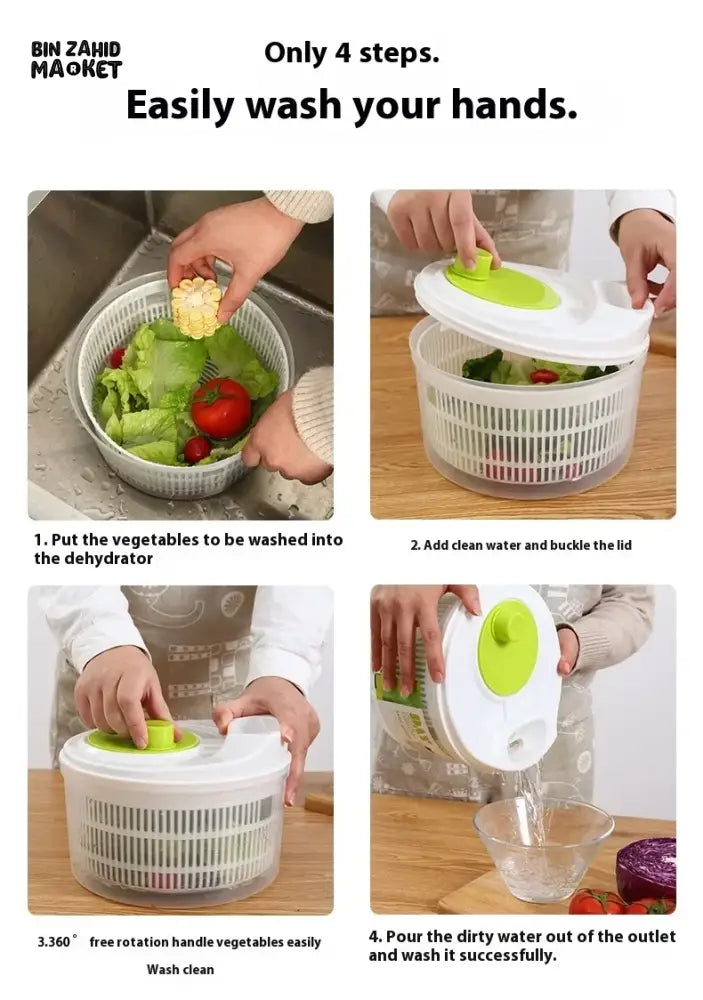 SALAD DRAIN BASKET – MULTIFUNCTIONAL MANUAL VEGETABLE DRYER SALAD SPINNER FOR FRUITS & VEGETABLES KITCHEN HELPER FOR HOME USE