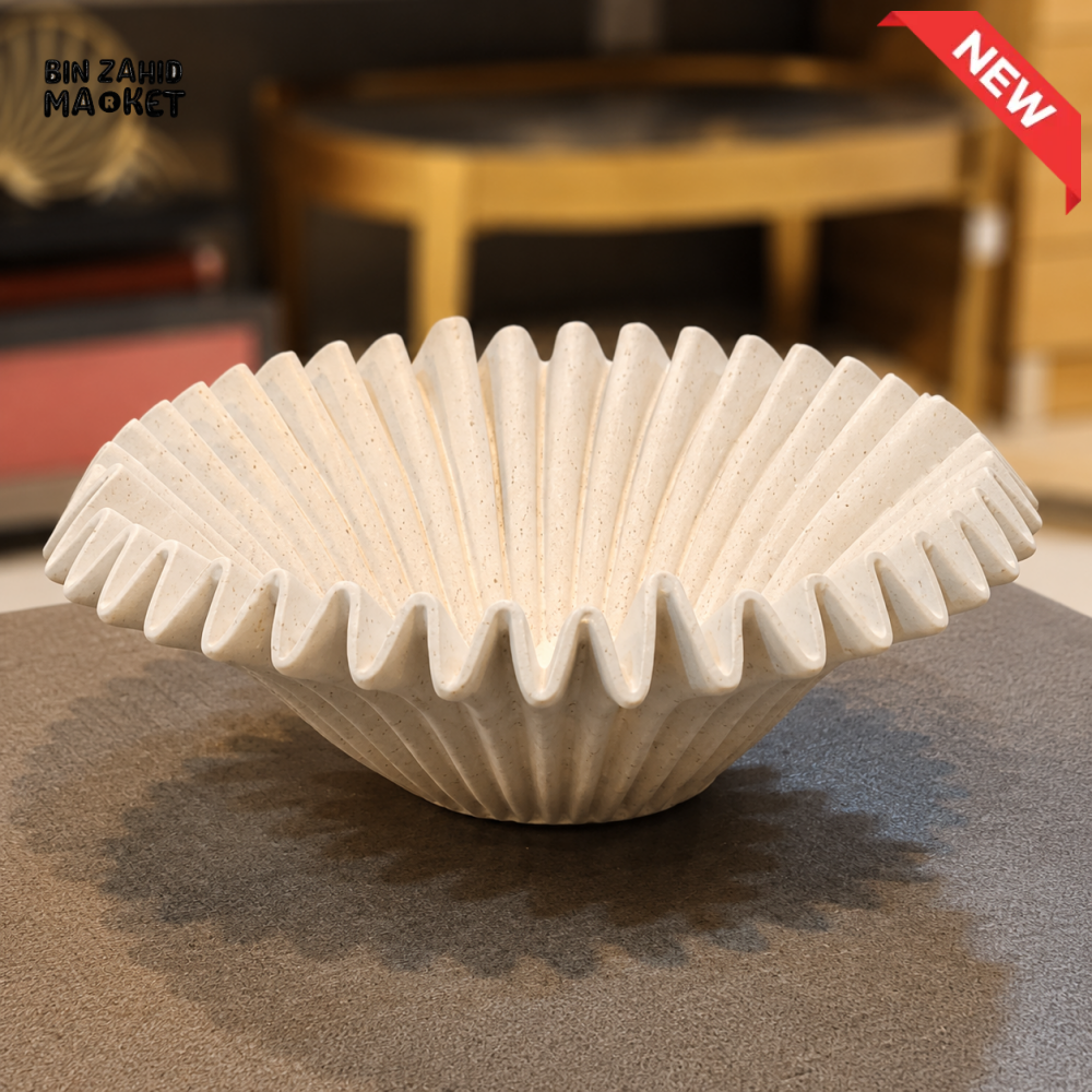 SCALLOPED PLEATED DECORATIVE BOWL