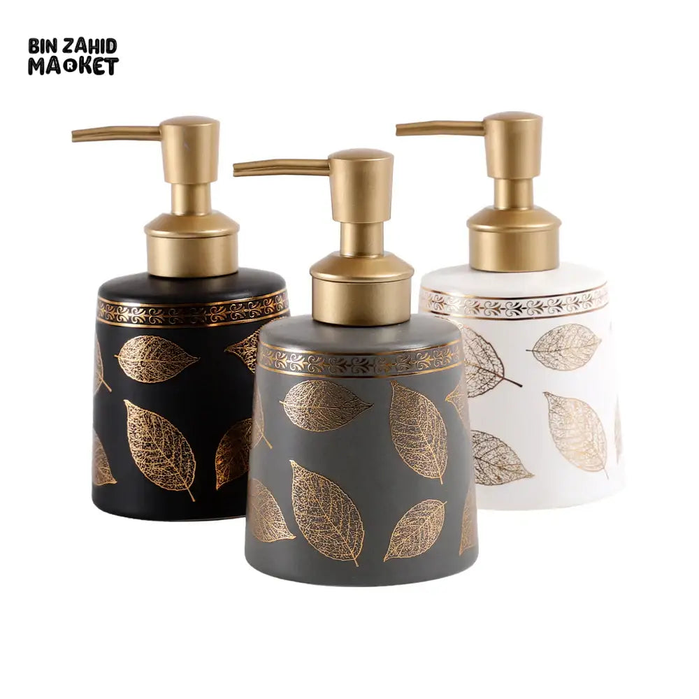 SERENITY CERAMIC SOAP & LOTION DISPENSER ELEGANT BATHROOM COUNTERTOP ACCESSORY