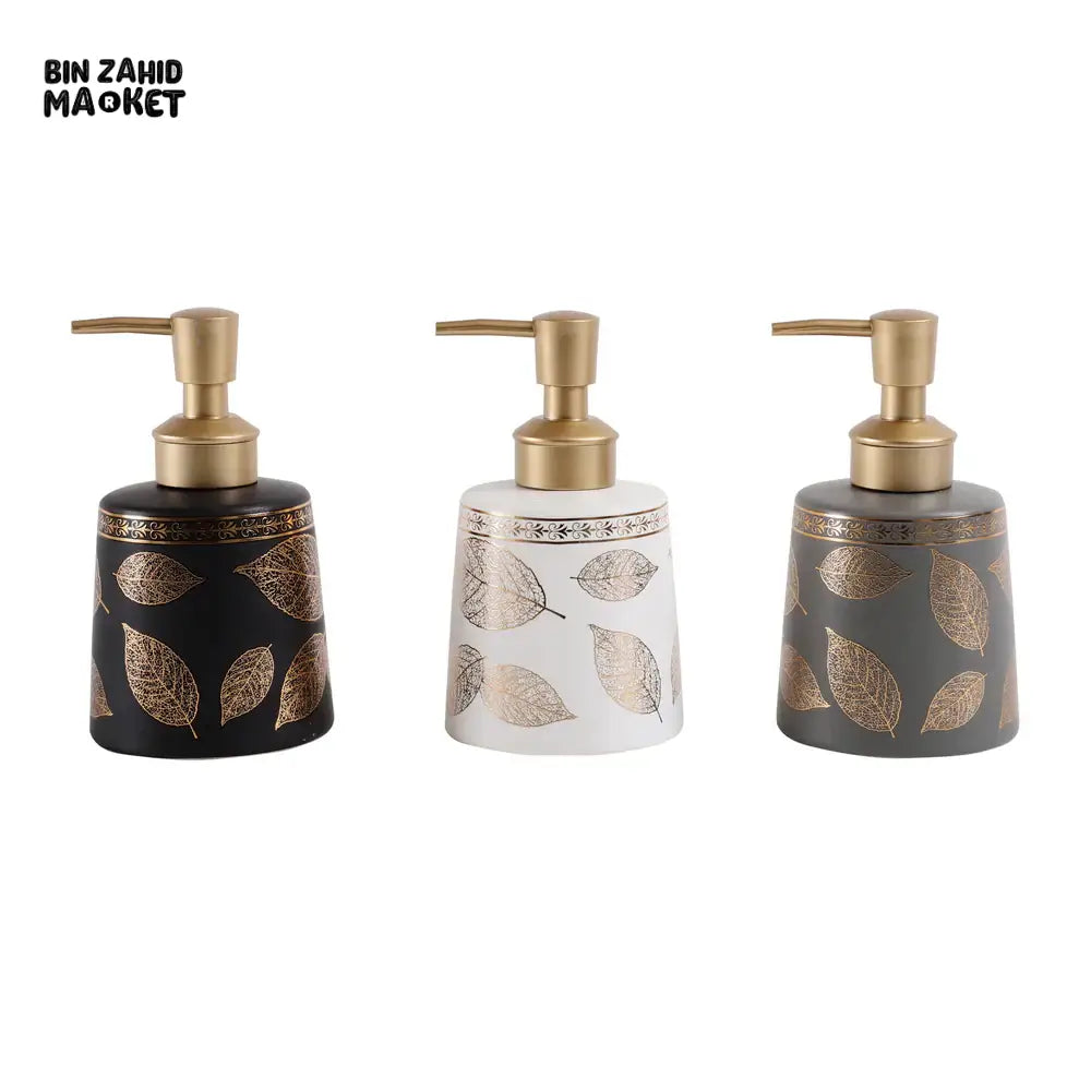 SERENITY CERAMIC SOAP & LOTION DISPENSER ELEGANT BATHROOM COUNTERTOP ACCESSORY