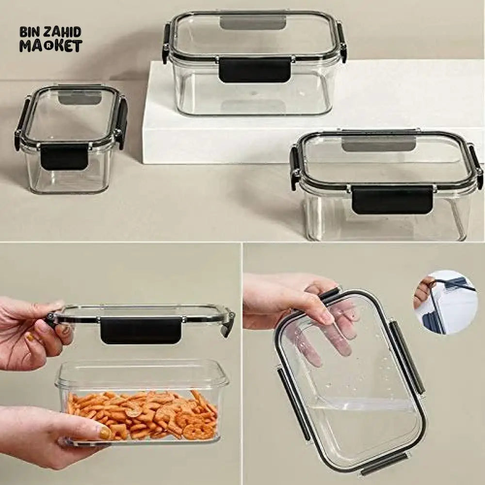 SET OF 3 ACRYLIC FOOD CONTAINER BOXES