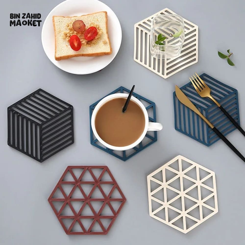 SET OF 4 HEAT RESISTANT NON SLIP COASTER