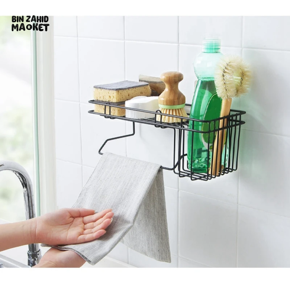 SHOWER CADDY CORNER BASKET STORAGE NO DRILL ADHESIVE ORGANIZER