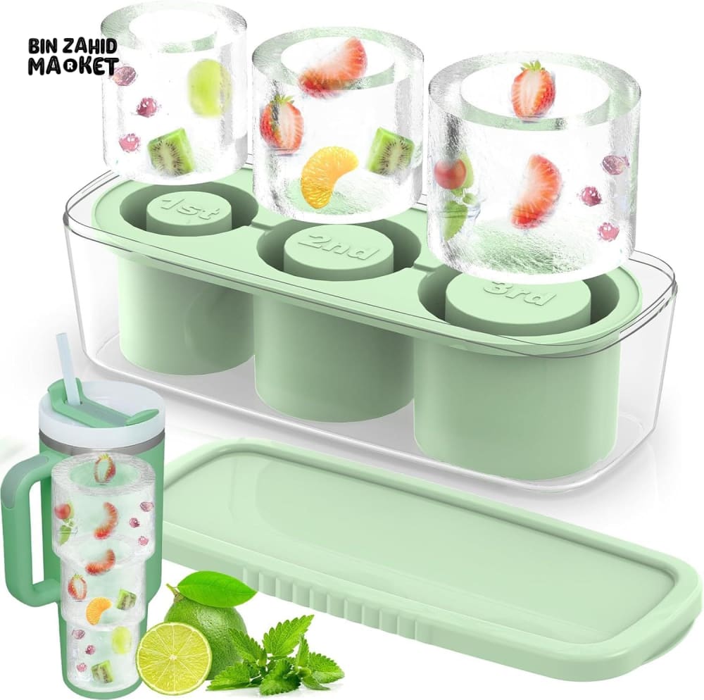 SILICONE CYLINDER ICE CUBE MOLD TRAY – ICE MAKER COMPATIBLE WITH 20-40 OZ STANLEY CUPS & TUMBLERS
