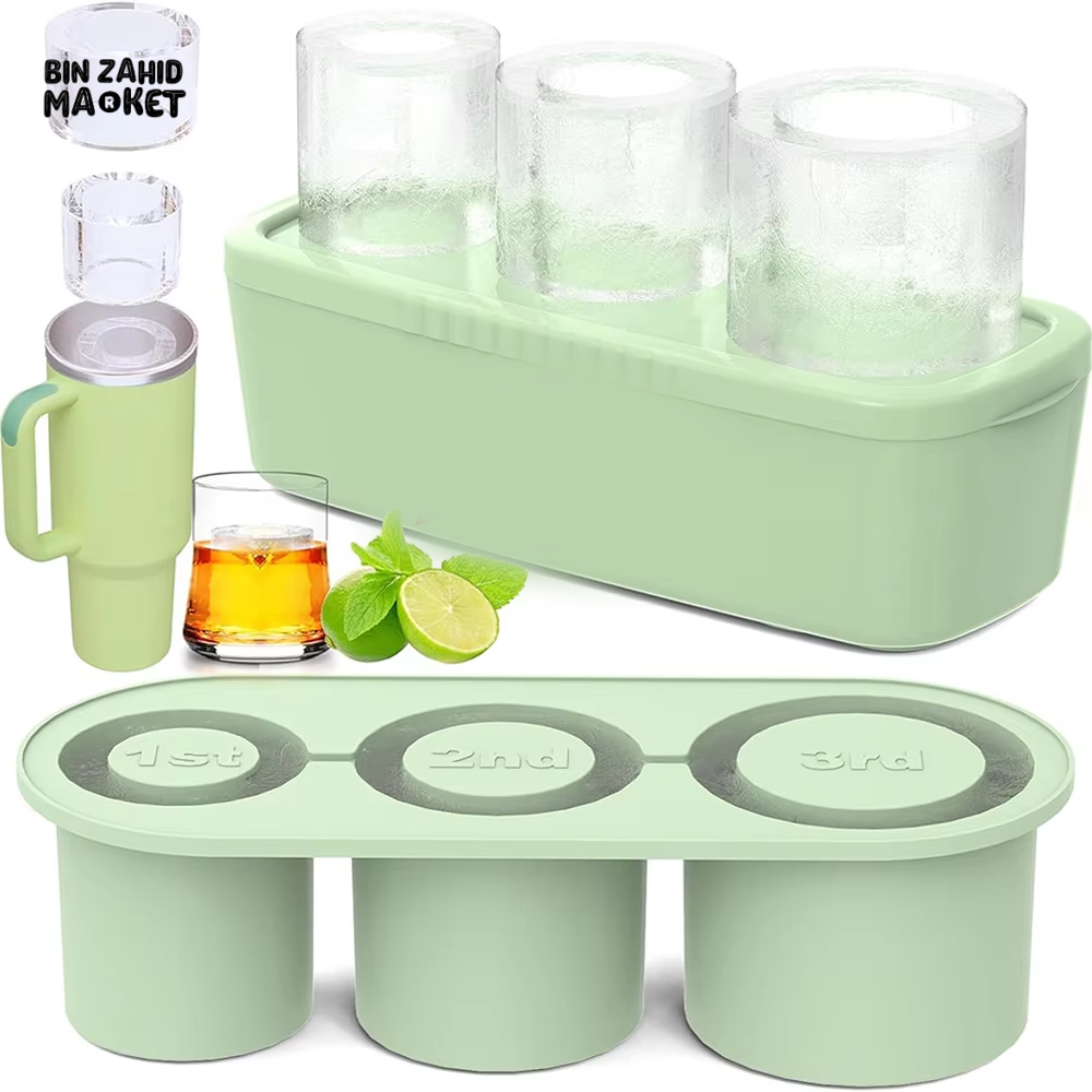 SILICONE CYLINDER ICE CUBE MOLD TRAY – ICE MAKER COMPATIBLE WITH 20-40 OZ STANLEY CUPS & TUMBLERS