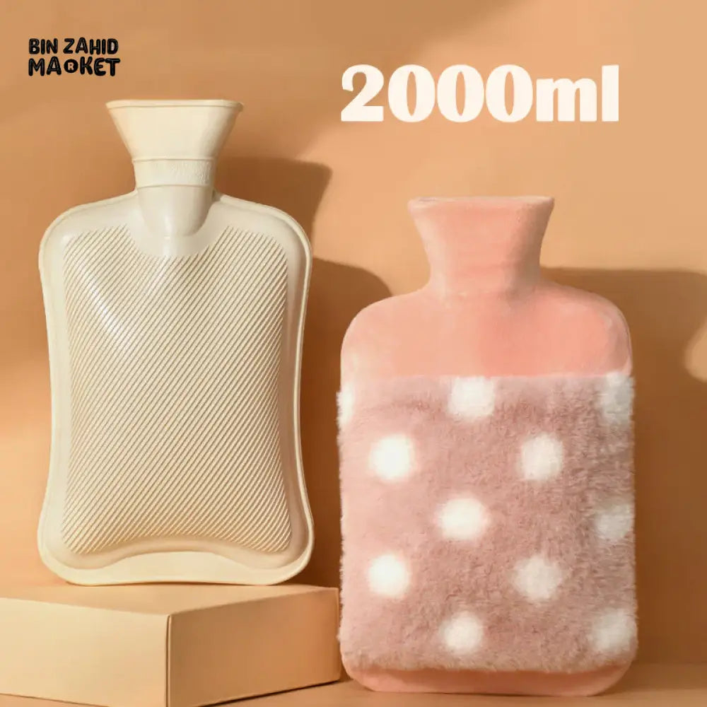 SILICONE HOT WATER BAG WITH POUCH – 2000ML LEAKPROOF WARMING BOTTLE
