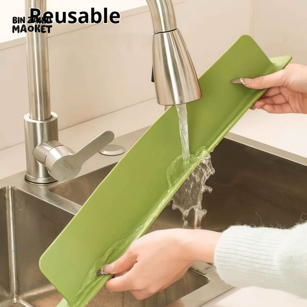 SILICONE SINK SPLASH GUARD WITH SUCTION CUPS – WATER BARRIER OIL RESISTANT SPLASH STOPPER TO PROTECT CLOTHES