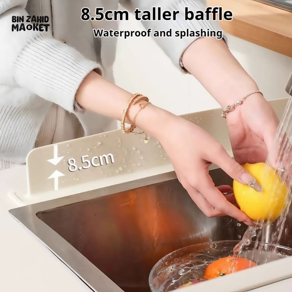 SILICONE SINK SPLASH GUARD WITH SUCTION CUPS – WATER BARRIER OIL RESISTANT SPLASH STOPPER TO PROTECT CLOTHES