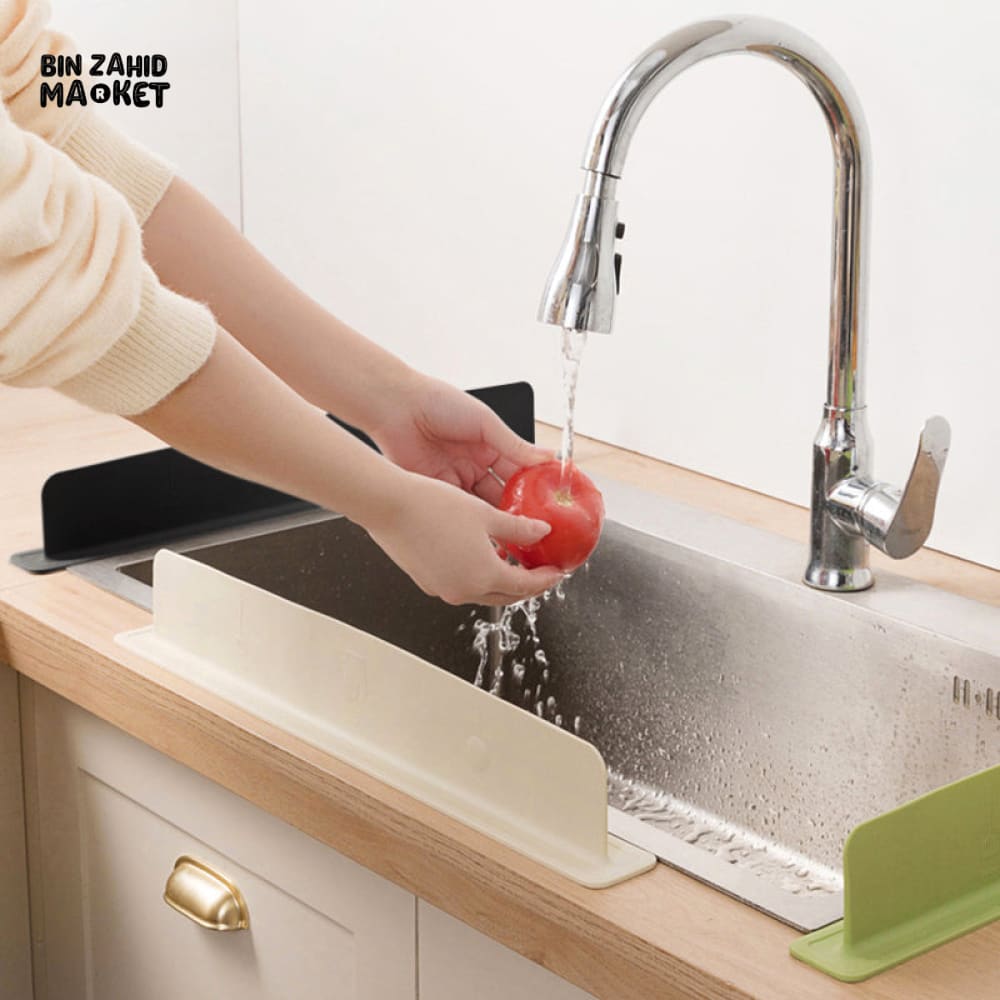 SILICONE SINK SPLASH GUARD WITH SUCTION CUPS – WATER BARRIER OIL RESISTANT SPLASH STOPPER TO PROTECT CLOTHES