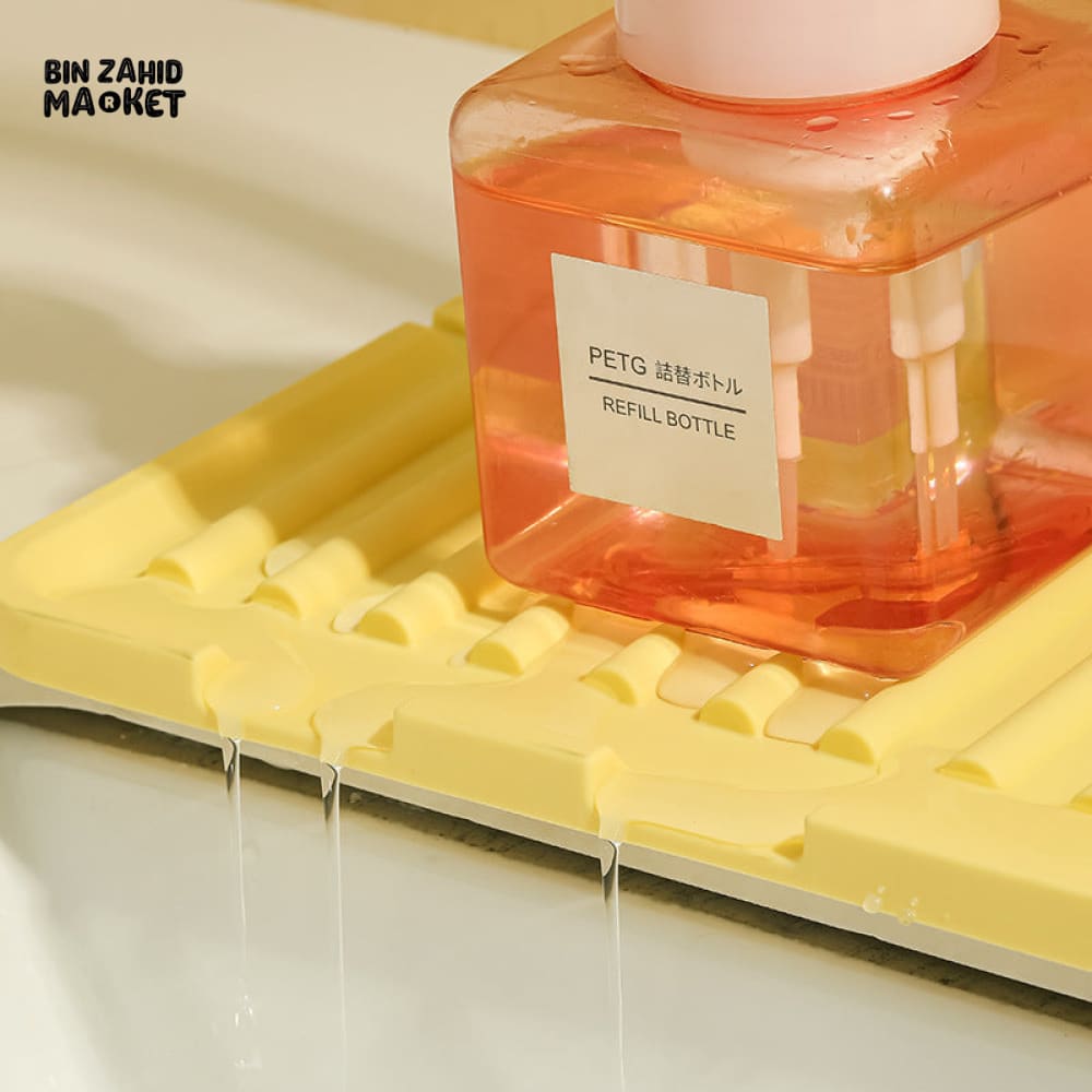 SILICONE SINK WATER BAFFLE SOAP TRAY AUTO DRAIN BATHROOM KITCHEN ACCESSORIES