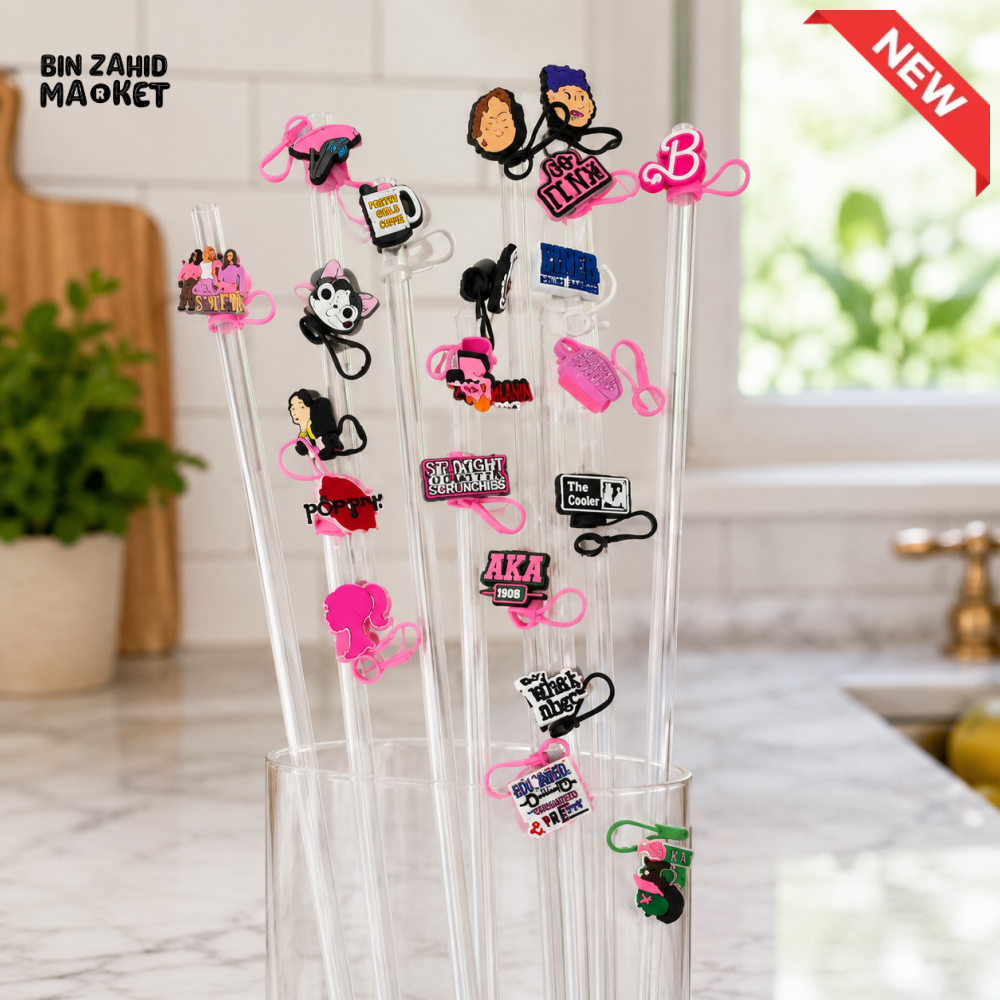 SILICONE STRAW STOPPER MULTIPLE DESIGN - 1 PIECE (WITHOUT STRAW)