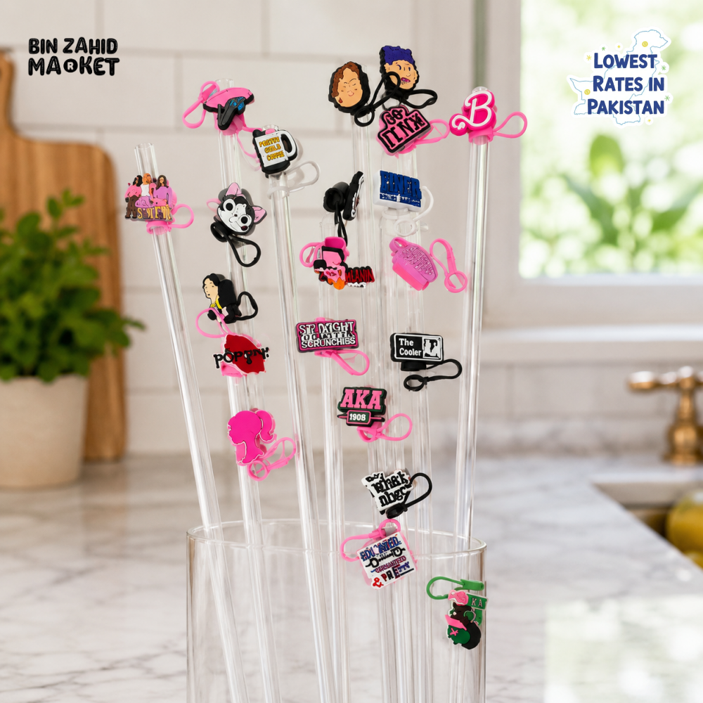 SILICONE STRAW STOPPER MULTIPLE DESIGN - 1 PIECE (WITHOUT STRAW)