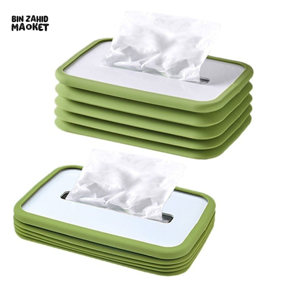 SILICONE TISSUE BOX – SELF-CLOSING MINIMALIST PAPER HOLDER FOR LIVING ROOM DINING & COFFEE TABLE