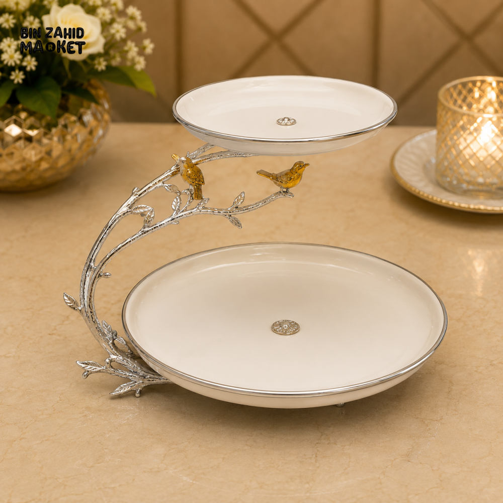 SILVERLUXA 2 TIER SERVING STAND