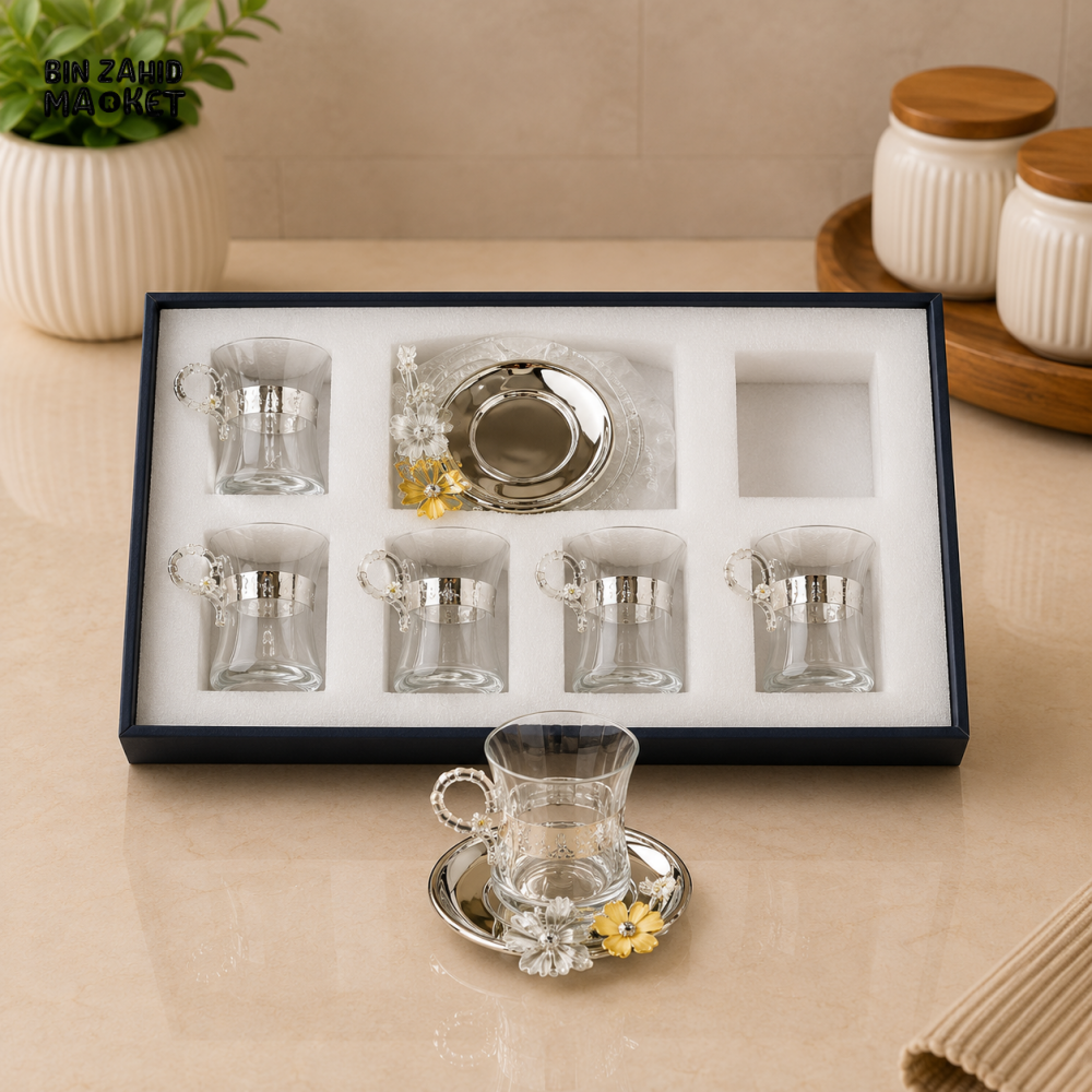 SILVERLUXA 6-PIECE TEA CUP GIFT SET