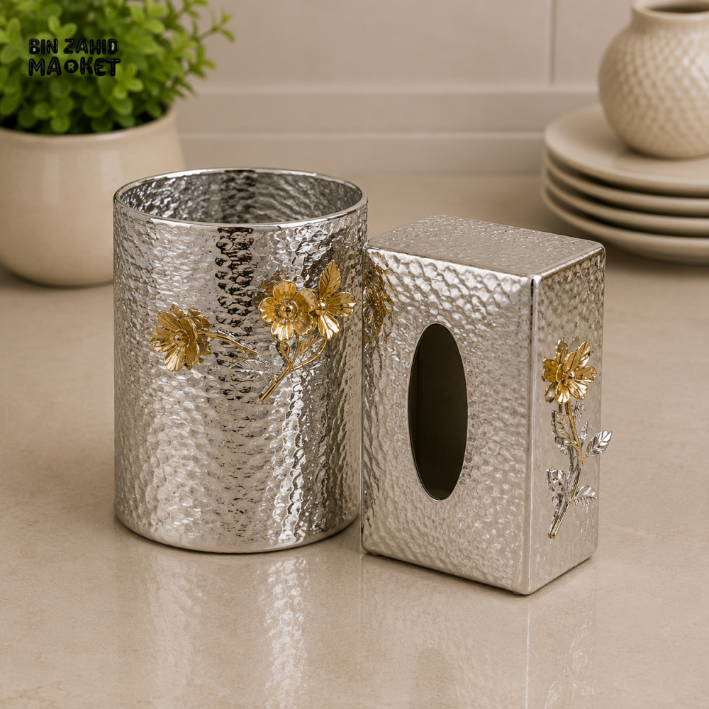 SILVERLUXA BATHROOM ACCESSORY SET