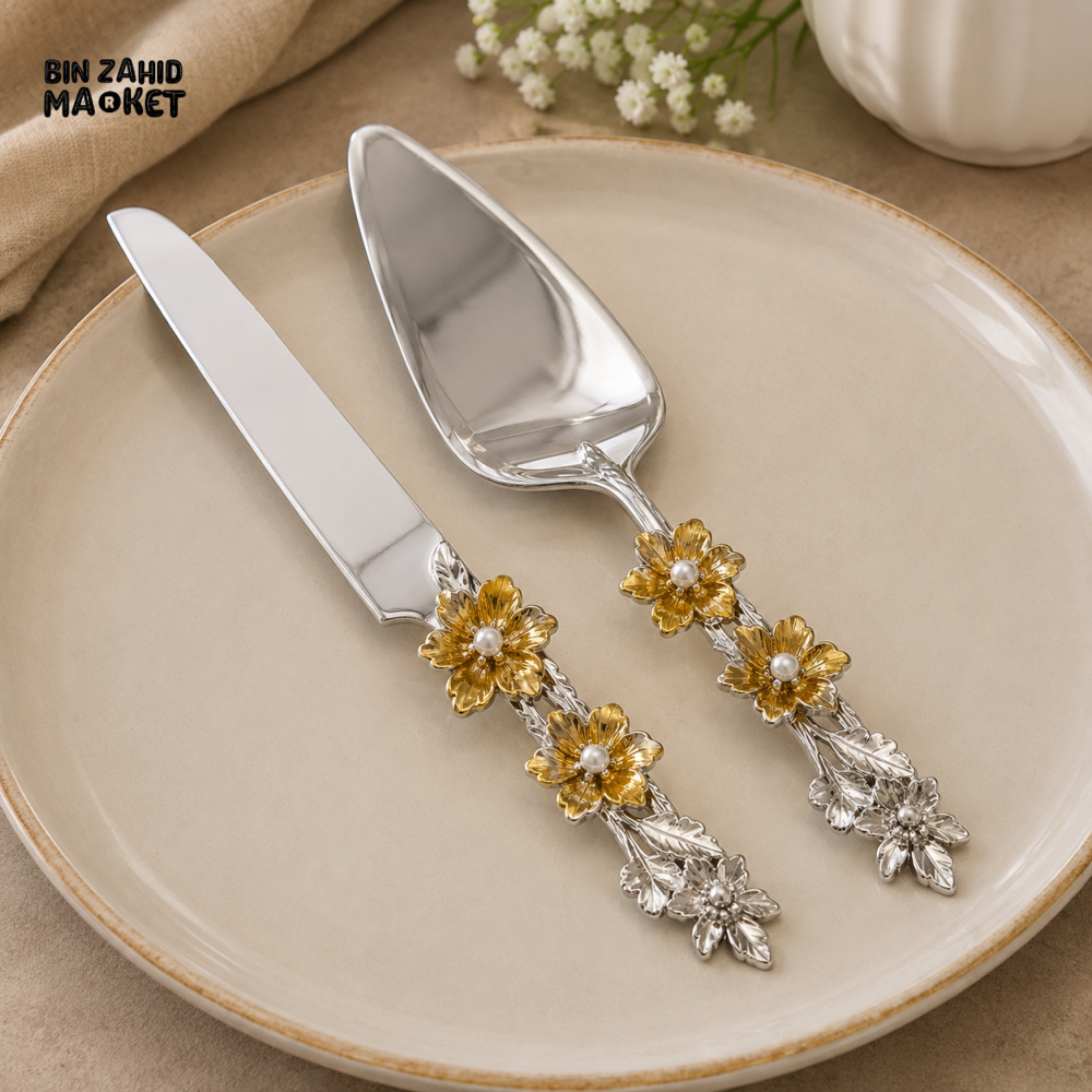 SILVERLUXA CAKE SERVER & KNIFE SET