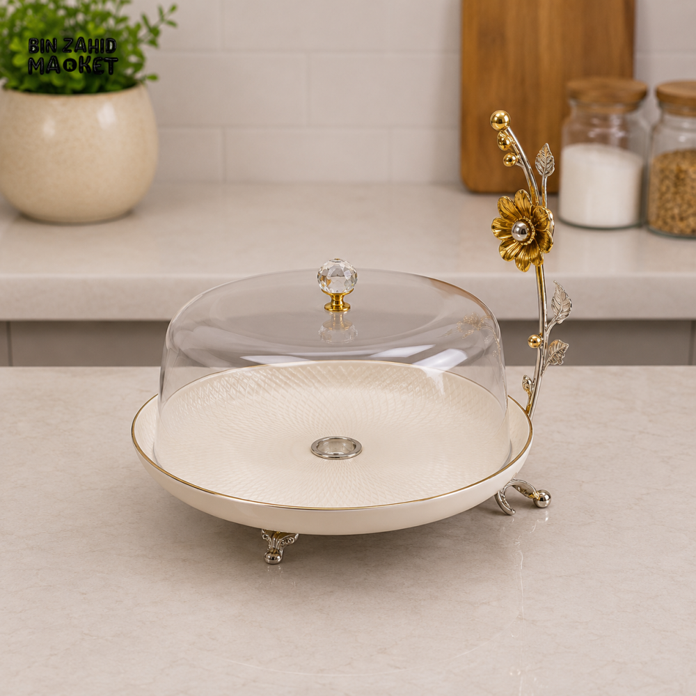SILVERLUXA CAKE STAND WITH DOME COVER