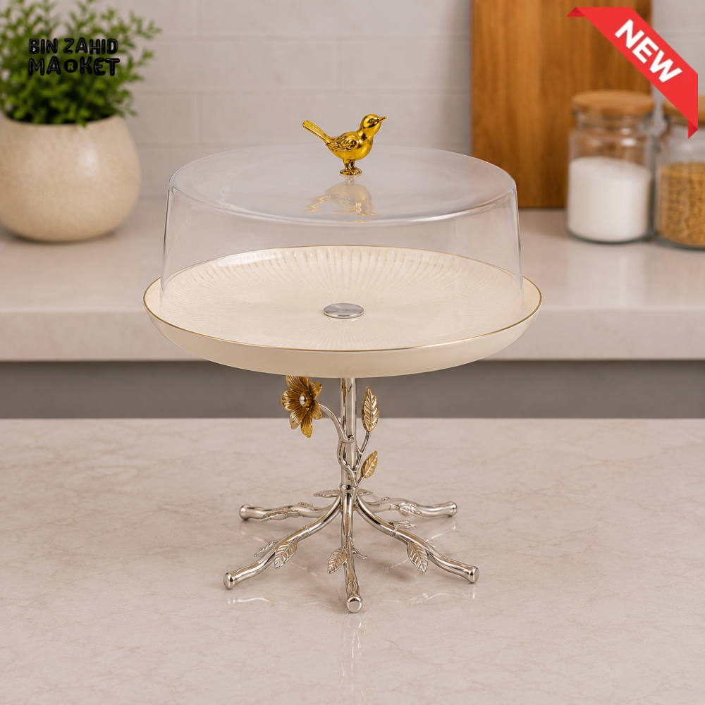 SILVERLUXA PEDESTAL CAKE STAND WITH DOME COVER