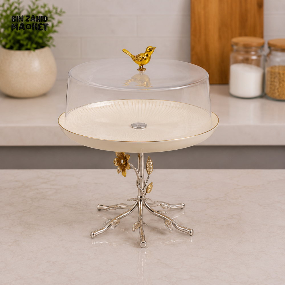 SILVERLUXA PEDESTAL CAKE STAND WITH DOME COVER