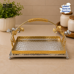 SILVERLUXA RECTANGULAR SERVING TRAY WITH HANDLE - SMALL