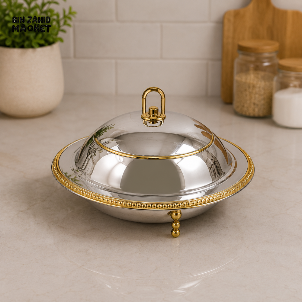 SILVERLUXA STAINLESS STEEL SERVING DISH WITH LID