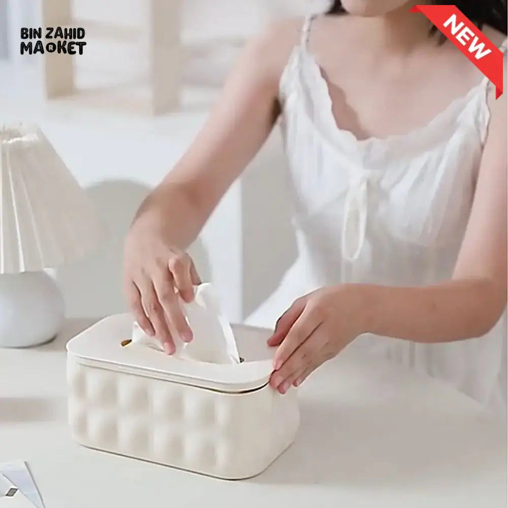 SIMPLE NORDIC NAPKIN BOX – MULTIPURPOSE PAPER STORAGE WITH LID