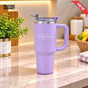 SITARAYURI PURPLE INSULATED TUMBLER WITH HANDLE AND SIP LID - 900ML - Tumblers