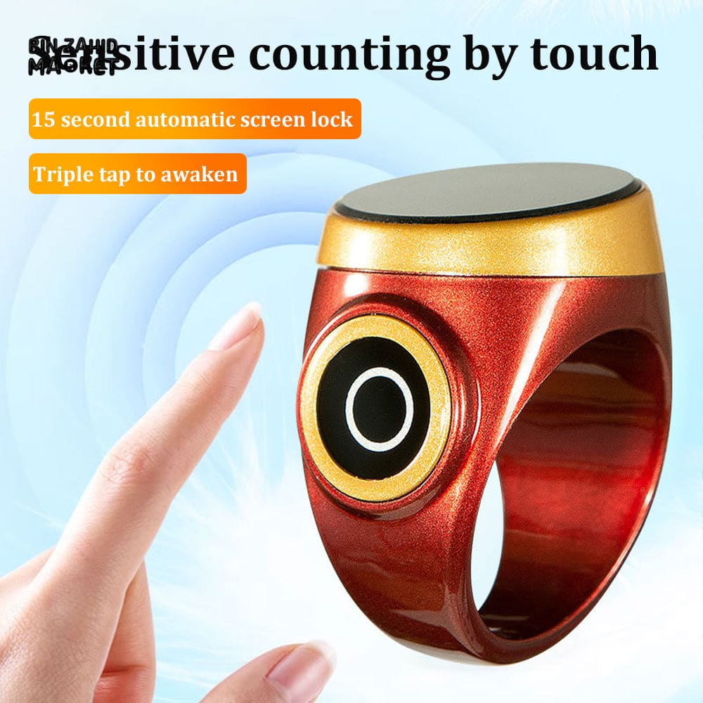 SMART WATERPROOF DIGITAL ZIKR TASBEEH RING – BLUETOOTH 5 PRAYER TIME REMINDER SMART WEARABLE COUNTER