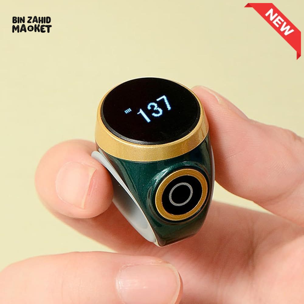SMART WATERPROOF DIGITAL ZIKR TASBEEH RING – BLUETOOTH 5 PRAYER TIME REMINDER SMART WEARABLE COUNTER
