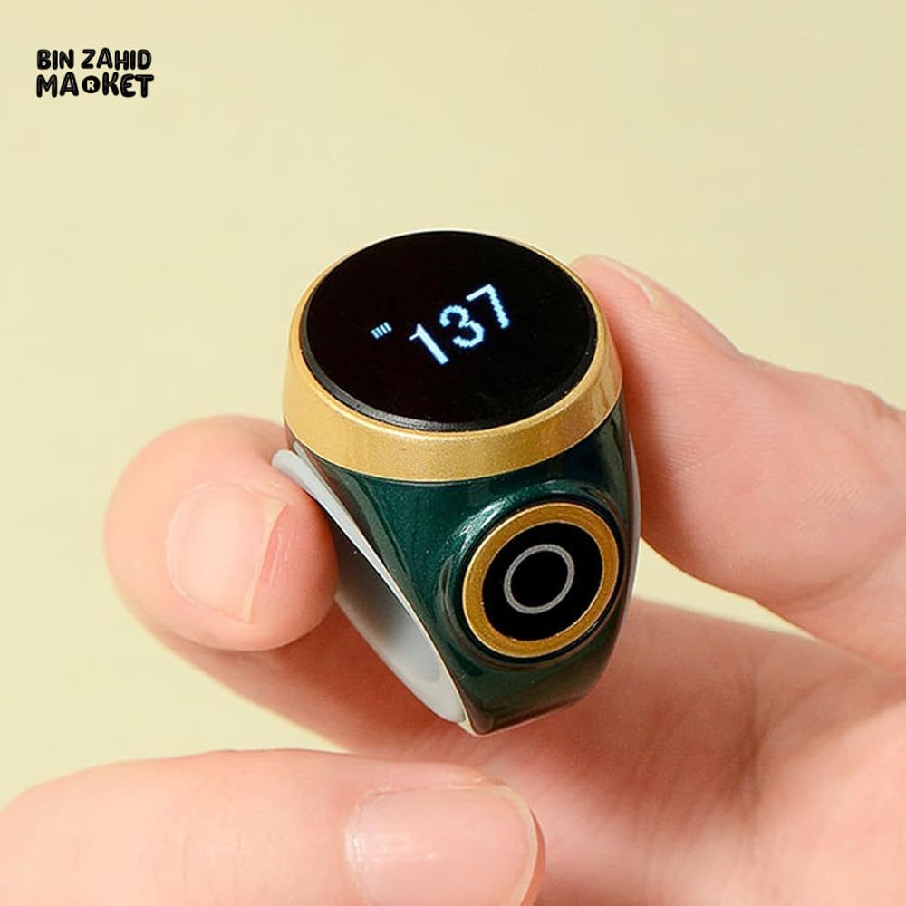 SMART WATERPROOF DIGITAL ZIKR TASBEEH RING – BLUETOOTH 5 PRAYER TIME REMINDER SMART WEARABLE COUNTER