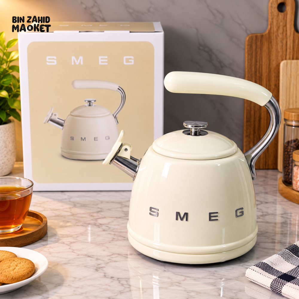 SMEG 2.3L WHISTLING STOVETOP KETTLE - BEIGE