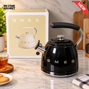 SMEG 2.3L WHISTLING STOVETOP KETTLE - BLACK