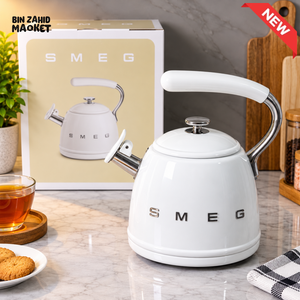 SMEG 2.3L WHISTLING STOVETOP KETTLE - WHITE
