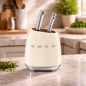 SMEG 7-PIECES KNIFE BLOCK SET - CREAM