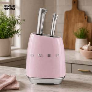 SMEG 7-PIECES KNIFE BLOCK SET - PINK