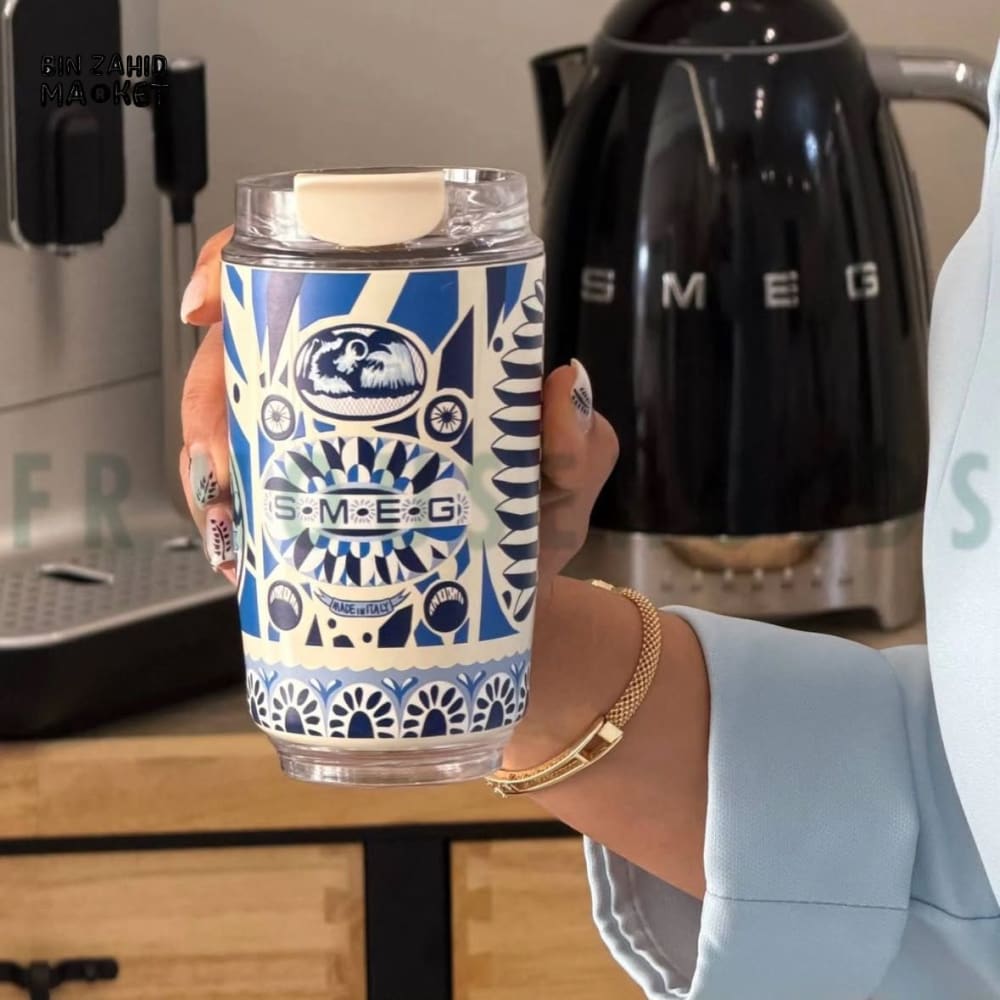SMEG BOLCE & GABBANA TRAVEL MUG 320ML - BLUE MEDITERRANIO