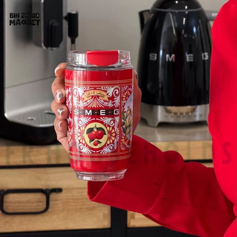 SMEG BOLCE & GABBANA TRAVEL MUG 320ML - RED CHERRIES