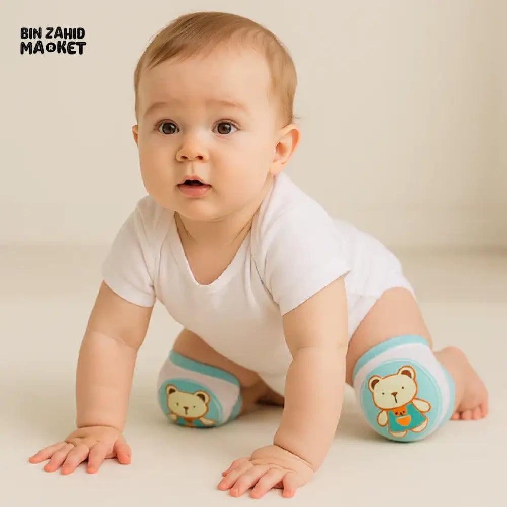 SOFT COTTON BABY KNEE PADS FOR CRAWLING | NON-SLIP PROTECTION FOR INFANTS & TODDLERS