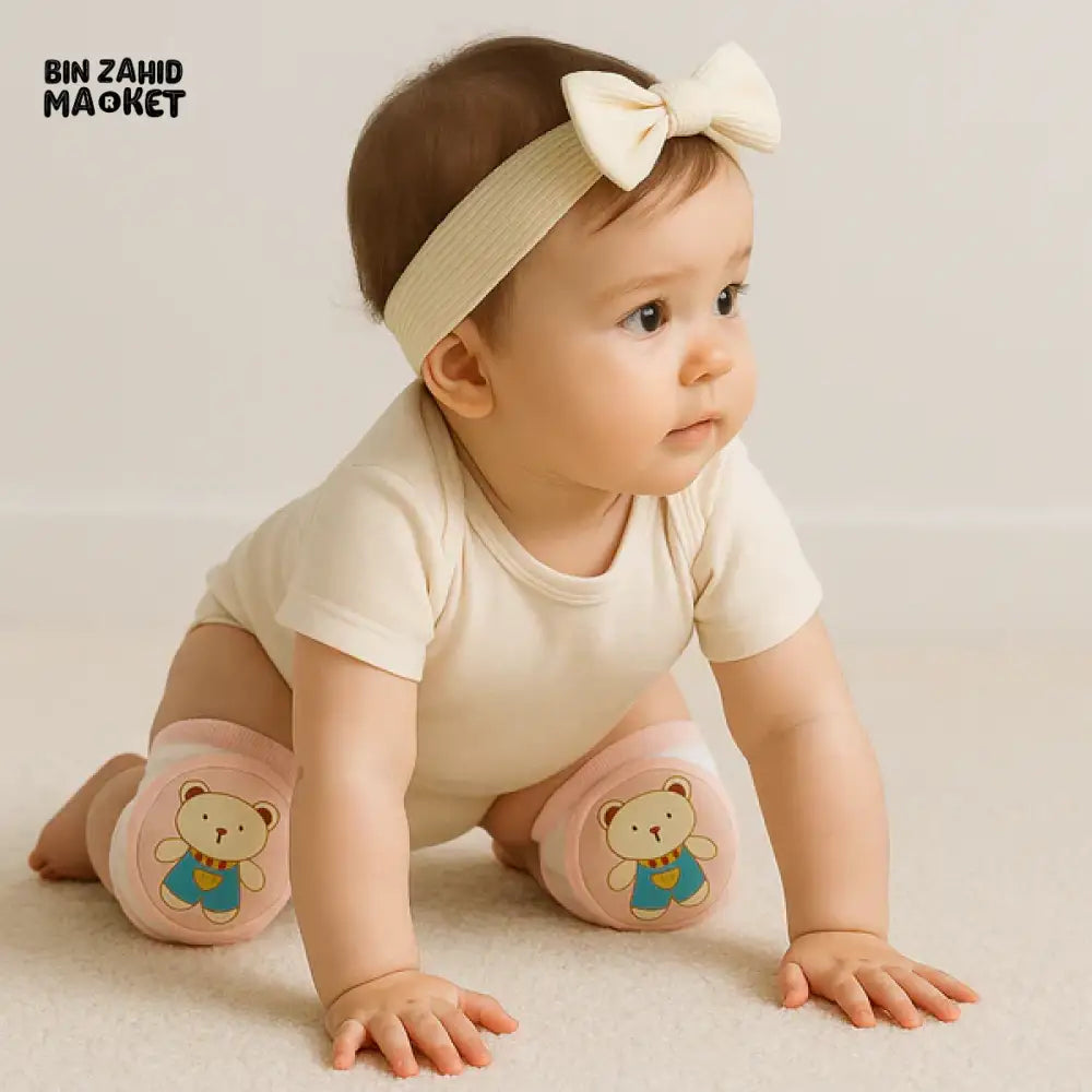 SOFT COTTON BABY KNEE PADS FOR CRAWLING | NON-SLIP PROTECTION FOR INFANTS & TODDLERS