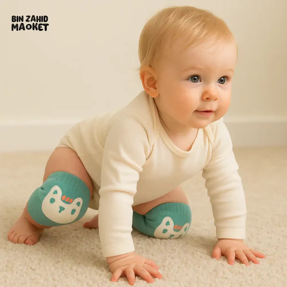 SOFT COTTON BABY KNEE PADS FOR CRAWLING | NON-SLIP PROTECTION FOR INFANTS & TODDLERS