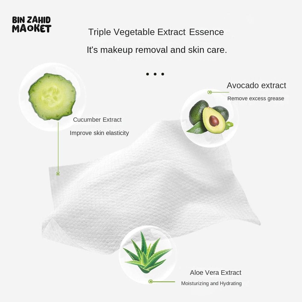 SOFT COTTON MAKEUP REMOVER WIPES 80 PCS DISPOSABLE FACIAL CLEANSING PADS