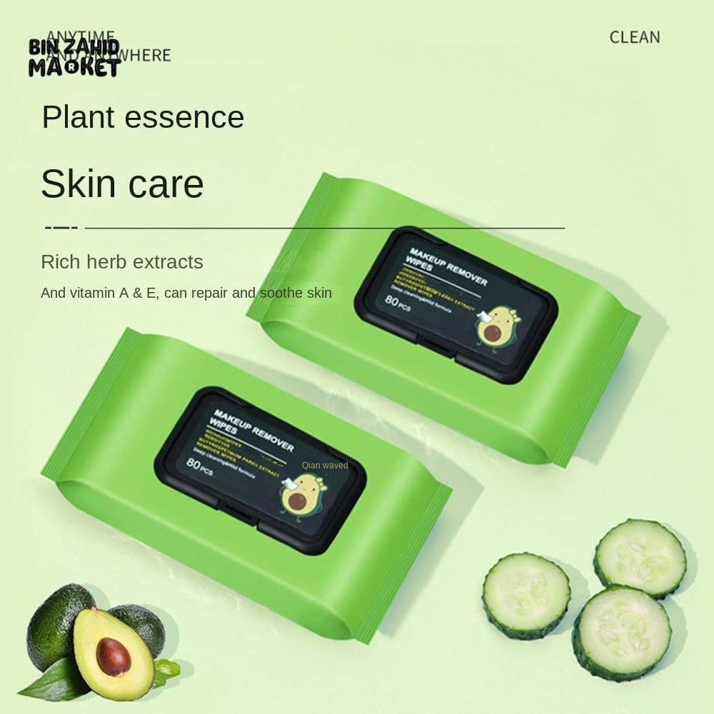 SOFT COTTON MAKEUP REMOVER WIPES 80 PCS DISPOSABLE FACIAL CLEANSING PADS