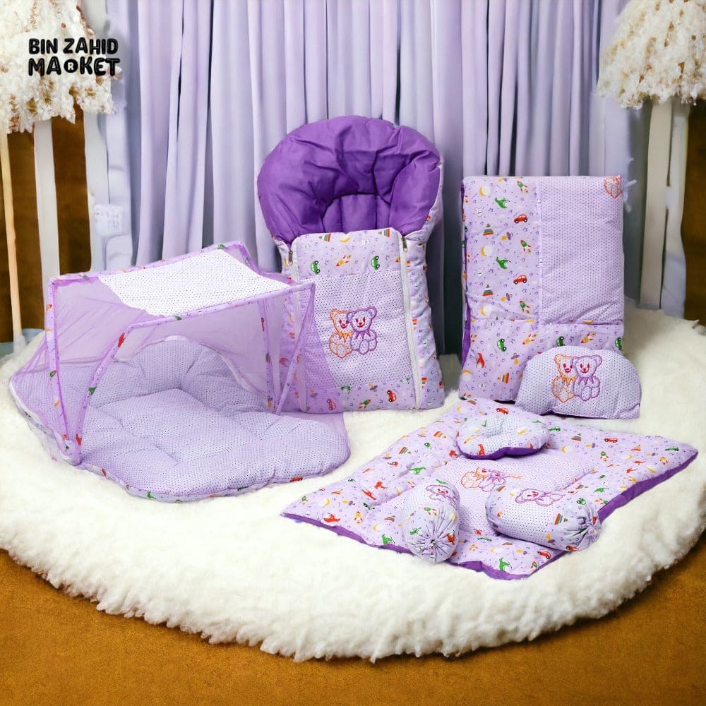 SOHNI MOHNI 8x PIECES BEDDING SET Purple
