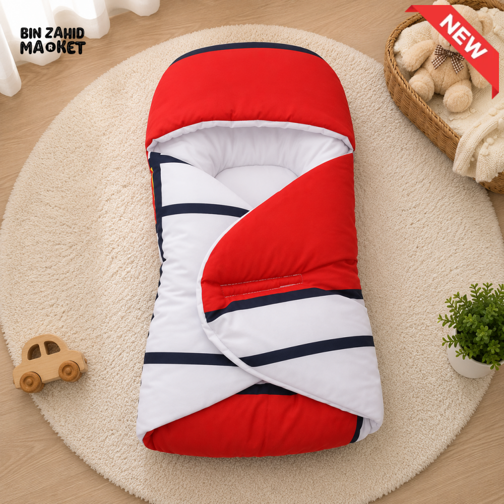SOLID COTTON POLYESTER BABY CARRY NEST - RED